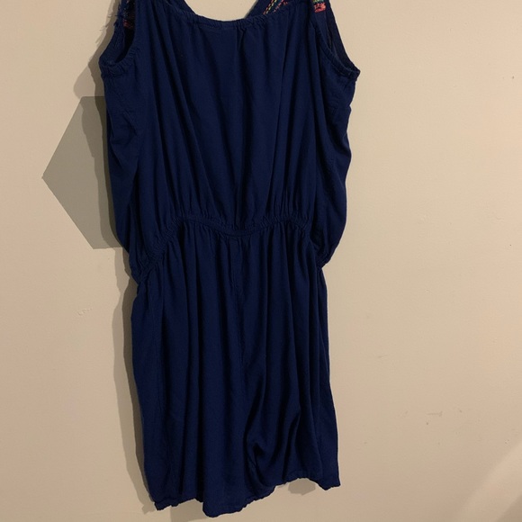 Summer blue spaghetti strap shorts romper - Picture 2 of 3